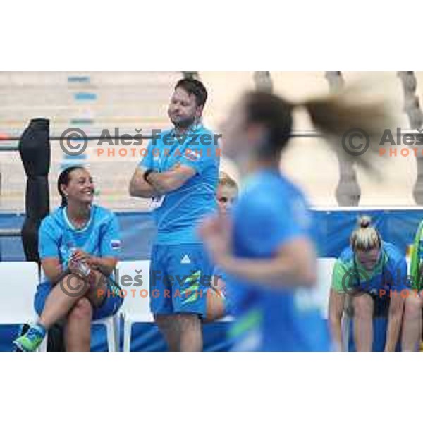 of Slovenia in action during semi-final handball match between Slovenia and Montenegro at 18. Mediteranean Games Tarragona 2018 (Sredozemske Igre) in Spain on June 29, 2018