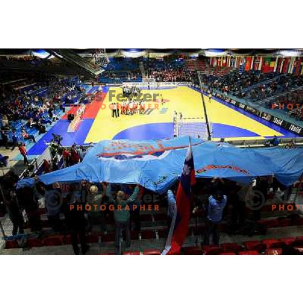 Norway, Stavanger, 18/01/2008. Slovenian supporters during the second European Handball Championship preliminary match against Poland.