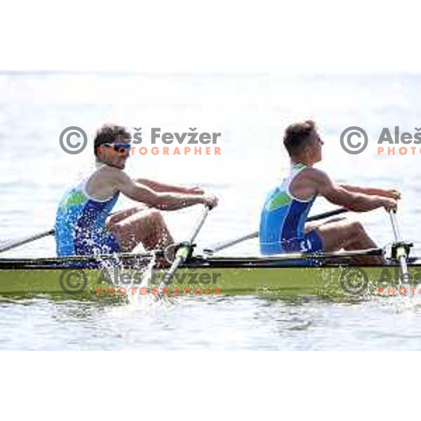 Jaka Malesic and Marko Bolha compete in rowing at 18. Mediteranean Games Tarragona 2018 (Sredozemske Igre) in Spain on June 30, 2018