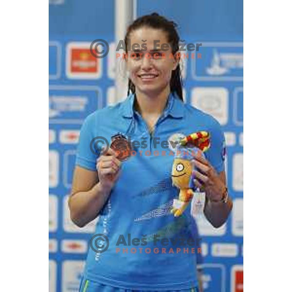 Dunja Lemajic of Slovenia with bronze medal Women\'s -57 kg in Teakwondo at 18. Mediteranean Games Tarragona 2018 (Sredozemske Igre) in Spain on June 29, 2018