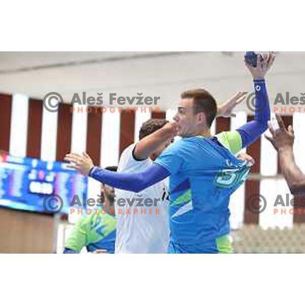 of Slovenia in action during fifth place at handball tournament match between Slovenia and Portugal at 18. Mediteranean Games Tarragona 2018 (Sredozemske Igre) in Spain on June 30, 2018