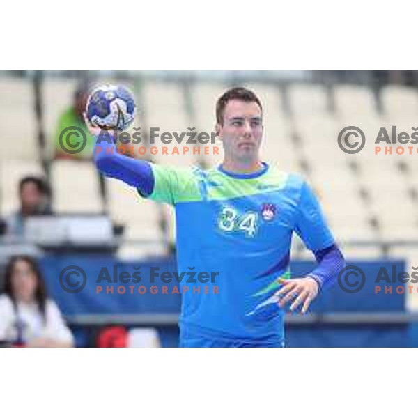 of Slovenia in action during fifth place at handball tournament match between Slovenia and Portugal at 18. Mediteranean Games Tarragona 2018 (Sredozemske Igre) in Spain on June 30, 2018