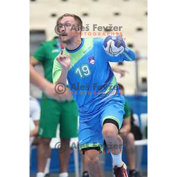 of Slovenia in action during fifth place at handball tournament match between Slovenia and Portugal at 18. Mediteranean Games Tarragona 2018 (Sredozemske Igre) in Spain on June 30, 2018