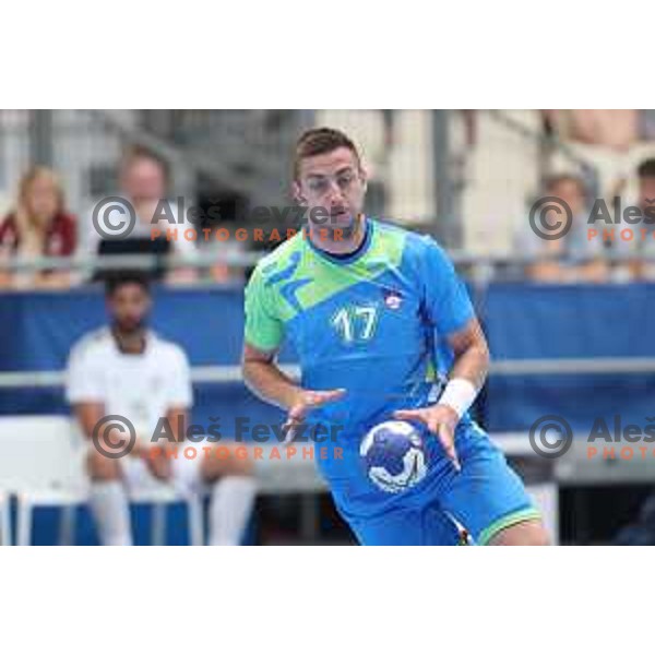 of Slovenia in action during fifth place at handball tournament match between Slovenia and Portugal at 18. Mediteranean Games Tarragona 2018 (Sredozemske Igre) in Spain on June 30, 2018