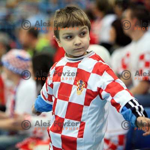 Norway, Stavanger, 18/01/2008. Young croatian team supporter during the second European Handball Championship preliminary match against Czech Republic. 