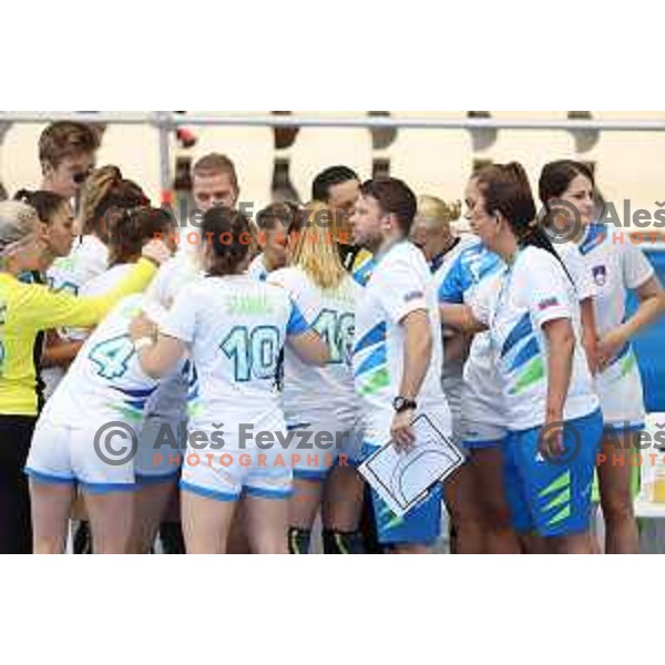 of Slovenia in action during bronze medal match at handball tournament between Slovenia and Macedonia at 18. Mediteranean Games Tarragona 2018 (Sredozemske Igre) in Spain on June 30, 2018