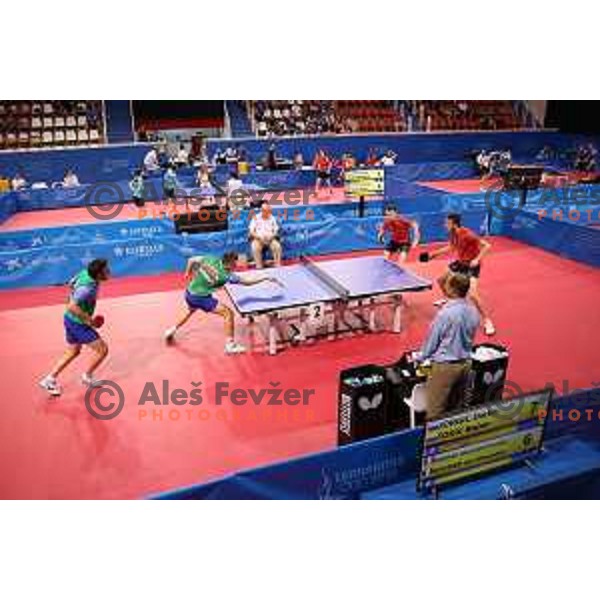 Bojan Tokic and Darko Jorgic (SLO) compete in table tennis doubles at 18. Mediteranean Games Tarragona 2018 (Sredozemske Igre) in Spain on June 30, 2018