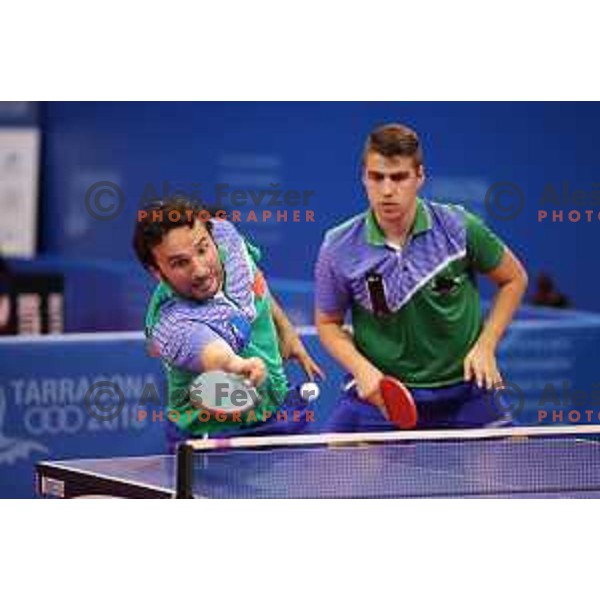 Bojan Tokic and Darko Jorgic (SLO) compete in table tennis doubles at 18. Mediteranean Games Tarragona 2018 (Sredozemske Igre) in Spain on June 30, 2018