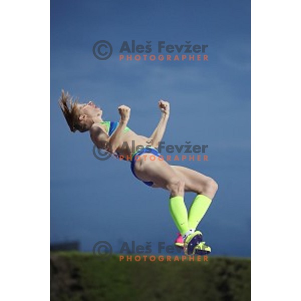Tina Sutej (SLO) competes in pole vault at Tarragona 2018 Mediteranean Games, Spain on June 28, 2018