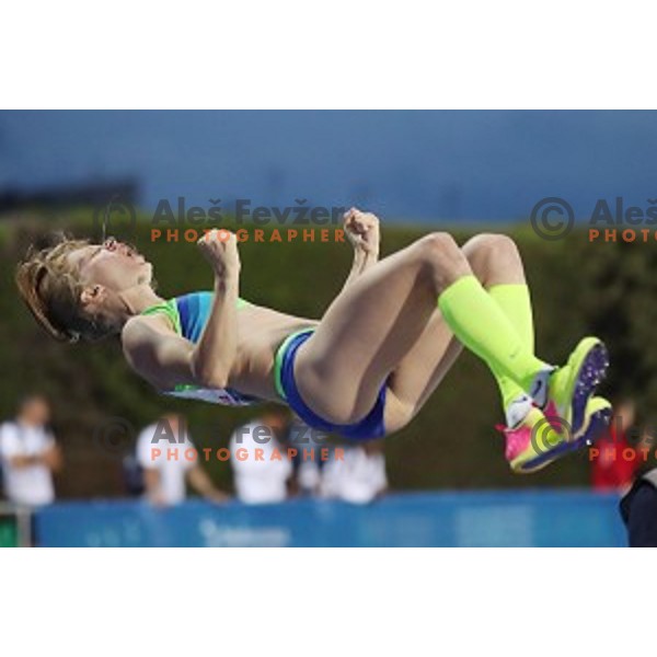 Tina Sutej (SLO) competes in pole vault at Tarragona 2018 Mediteranean Games, Spain on June 28, 2018