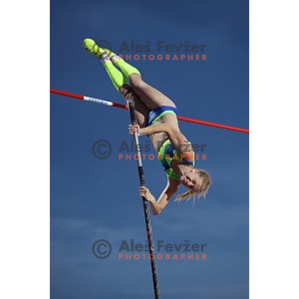 Tina Sutej (SLO) competes in pole vault at Tarragona 2018 Mediteranean Games, Spain on June 28, 2018