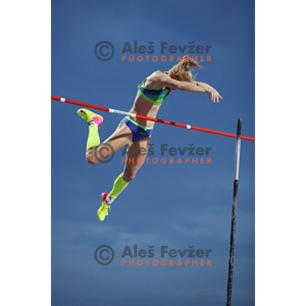 Tina Sutej (SLO) competes in pole vault at Tarragona 2018 Mediteranean Games, Spain on June 28, 2018