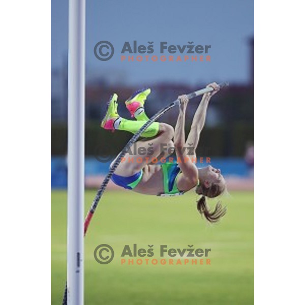 Tina Sutej (SLO) competes in pole vault at Tarragona 2018 Mediteranean Games, Spain on June 28, 2018