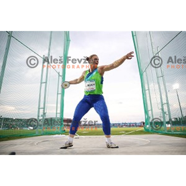 Veronika Domjan (SLO) competes in discus throw at Tarragona 2018 Mediteranean Games, Spain on June 28, 2018