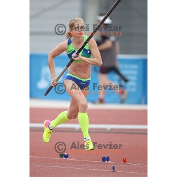 Tina Sutej (SLO) competes in pole vault at Tarragona 2018 Mediteranean Games, Spain on June 28, 2018