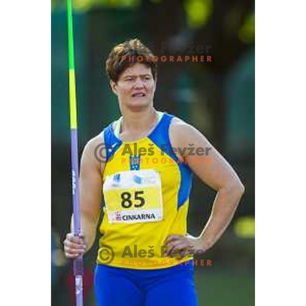 Martina Ratej competing at javelin throw at national athletics championship in Celje, July 14, 2018