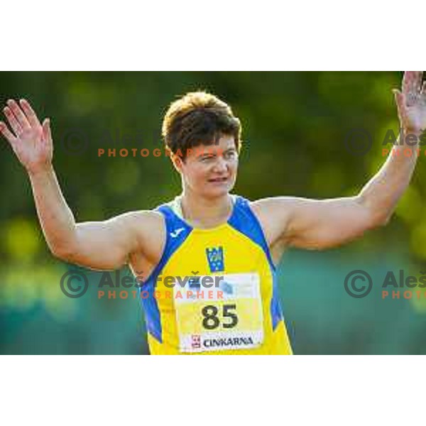 Martina Ratej competing at javelin throw at national athletics championship in Celje, July 14, 2018