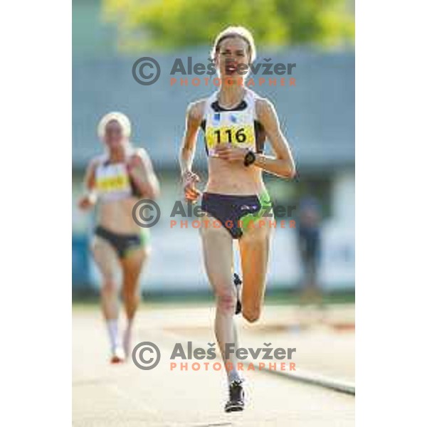 Klara Ljubi competes at 5000m at national athletics championship in Celje, July 14, 2018