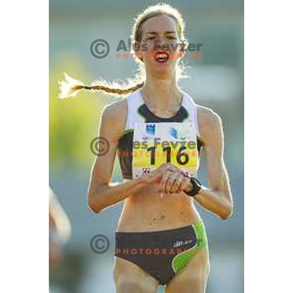 Klara Ljubi competes at 5000m at national athletics championship in Celje, July 14, 2018