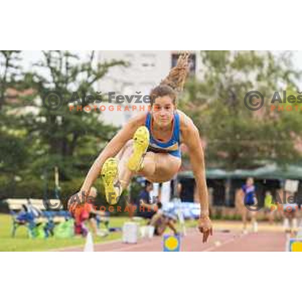 competing at national athletics championship in Celje, July 14, 2018