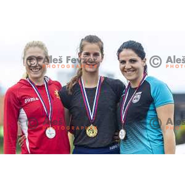 competing at national athletics championship in Celje, July 14, 2018