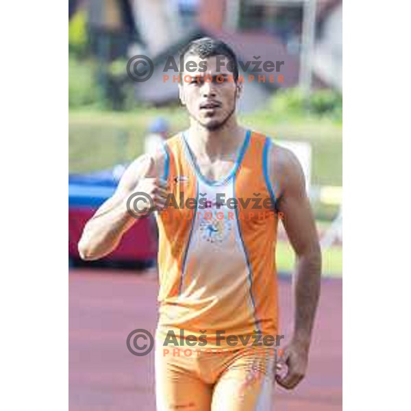 Luka Marolt competing at 100m at national athletics championship in Celje, July 14, 2018