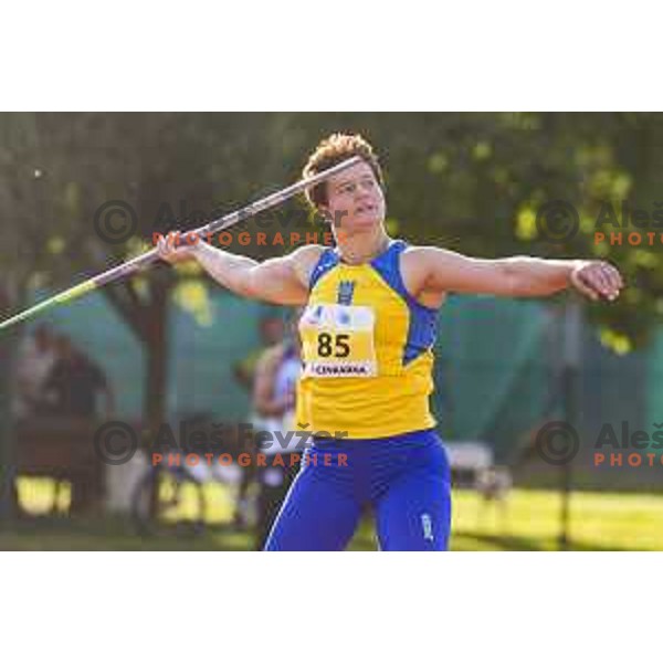 Martina Ratej competing at javelin throw at national athletics championship in Celje, July 14, 2018