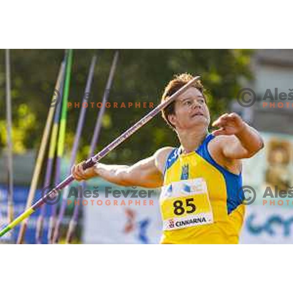 Martina Ratej competing at javelin throw at national athletics championship in Celje, July 14, 2018