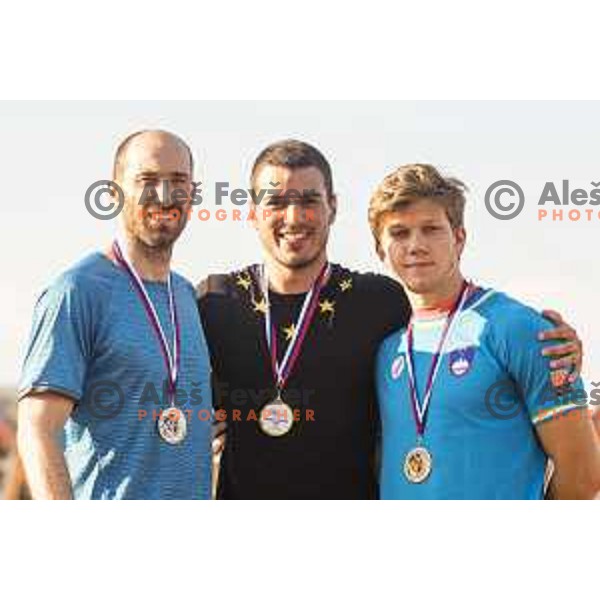 competing at national athletics championship in Celje, July 14, 2018