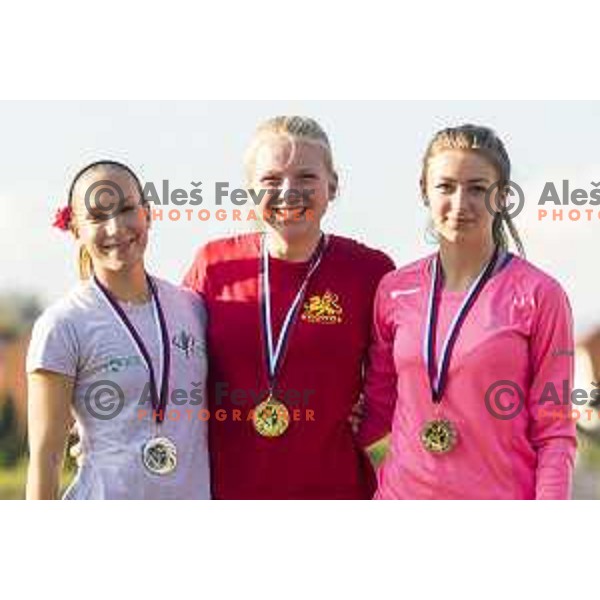 competing at national athletics championship in Celje, July 14, 2018