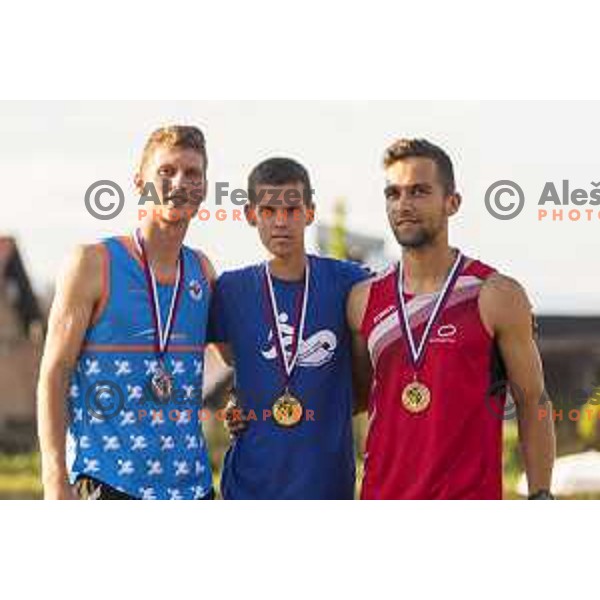 competing at national athletics championship in Celje, July 14, 2018
