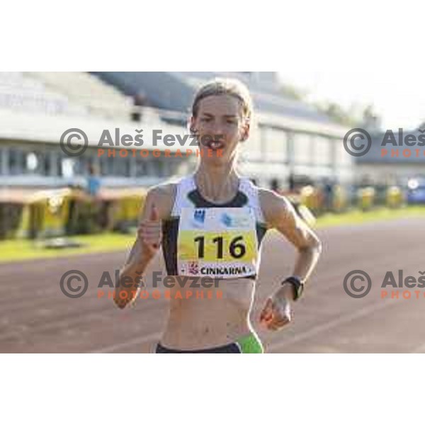 Klara Ljubi competes at 5000m at national athletics championship in Celje, July 14, 2018