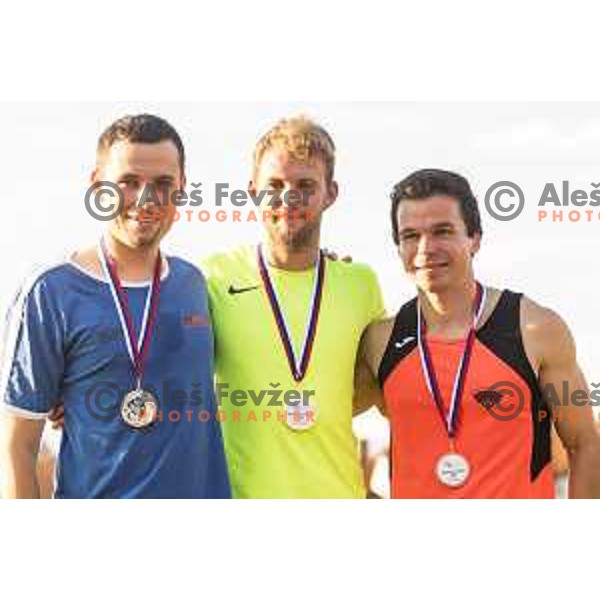 competing at national athletics championship in Celje, July 14, 2018