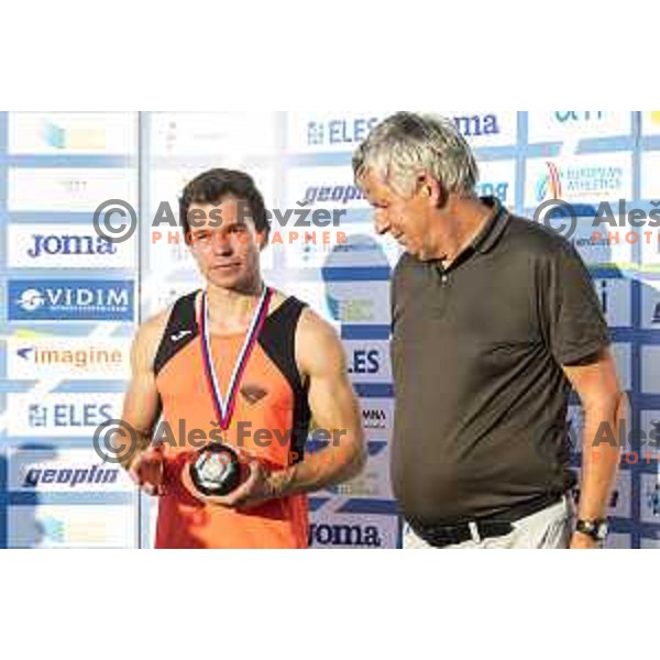 competing at national athletics championship in Celje, July 14, 2018