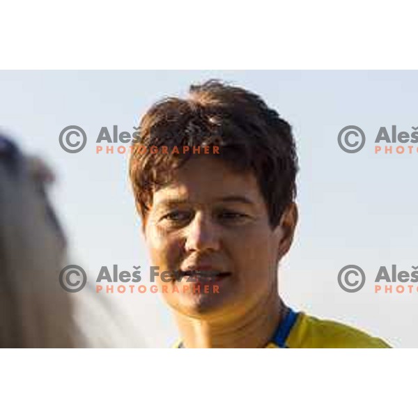 Martina Ratej competing at javelin throw at national athletics championship in Celje, July 14, 2018