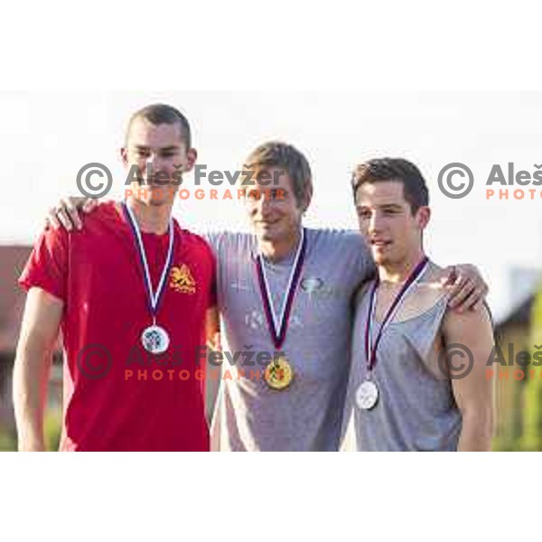 competing at national athletics championship in Celje, July 14, 2018