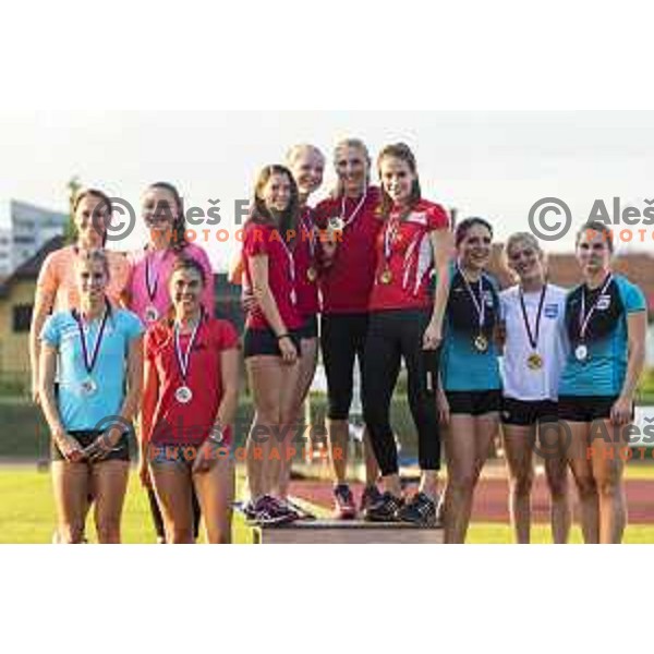 4x100 m relay competing at national athletics championship in Celje, July 14, 2018