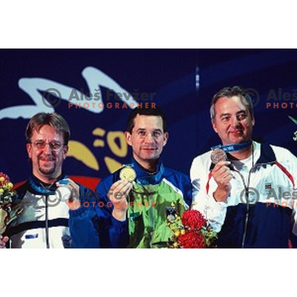 Rajmond Debevec (SLO), winner of Olympic gold medal in shooting 50 metre rifle three positions at Sydney Olympic games, Australia on September 13, 2000