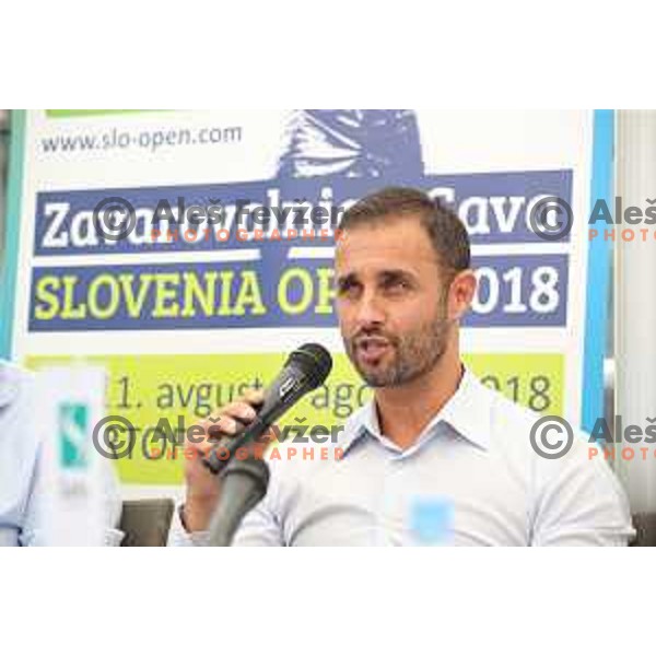 Aljaz Kos at press conference in Ljubljana before Zavarovalnica Sava Slovenia Open 2018 ATP Challenger Tour in Portoroz, Slovenia on July 17, 2018
