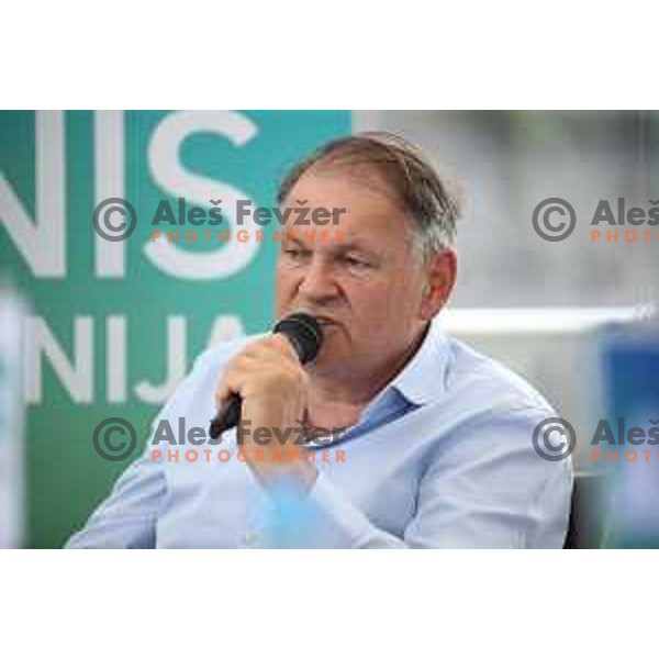 Marko Umberger at press conference in Ljubljana before Zavarovalnica Sava Slovenia Open 2018 ATP Challenger Tour in Portoroz, Slovenia on July 17, 2018