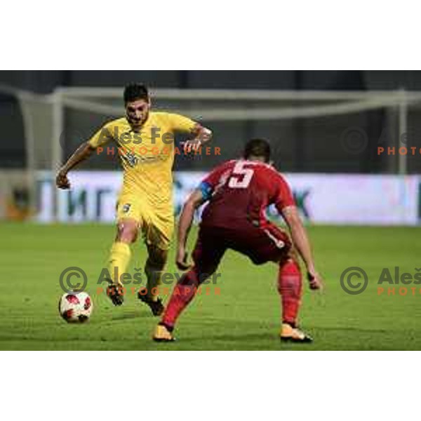 of Domzale in action during UEFA Europa League 2018-2019 second round qualifying football match between Domzale and Ufa in Domzale Sports Park, Slovenia on August 2, 2018