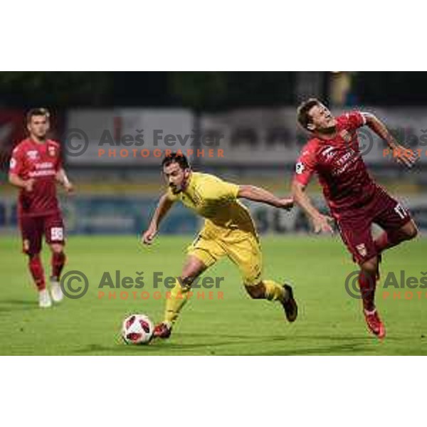 Tonci Mujan of Domzale in action during UEFA Europa League 2018-2019 second round qualifying football match between Domzale and Ufa in Domzale Sports Park, Slovenia on August 2, 2018