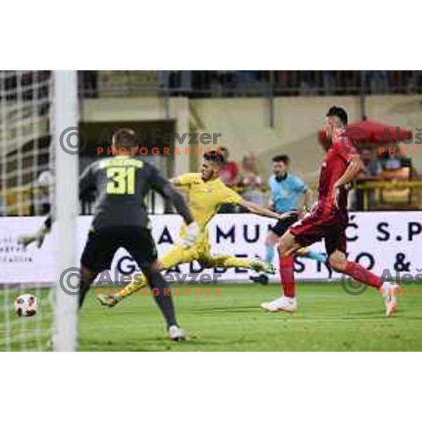 Lovro Bizjak of Domzale in action during UEFA Europa League 2018-2019 second round qualifying football match between Domzale and Ufa in Domzale Sports Park, Slovenia on August 2, 2018