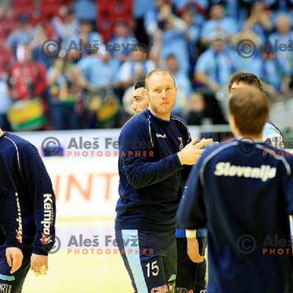 Norway, Stavanger, 20/01/2008. Ales PAJOVIC (15) prior to the third European Handball Championship preliminary match against Croatia.
