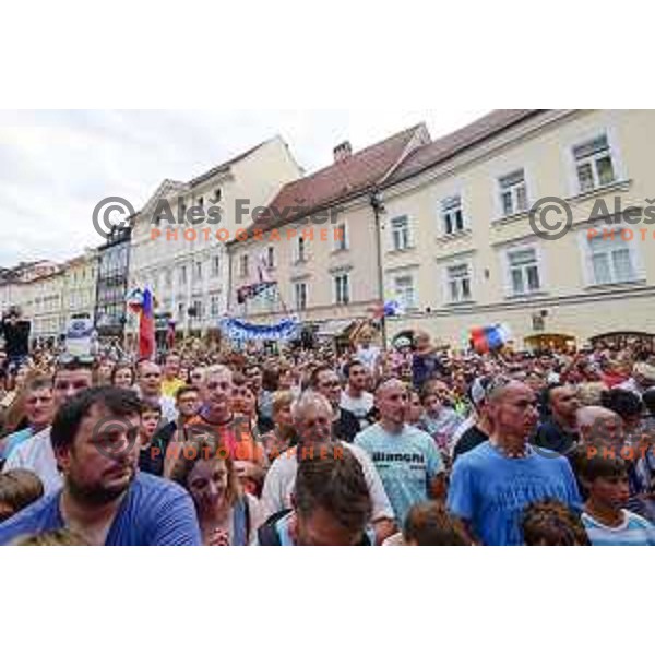 Reception for Primoz Roglic (Team Lotto Jumbo) after fourth place overall at Tour de France 2018 in Ljubljana, Slovenia on August 6, 2108
