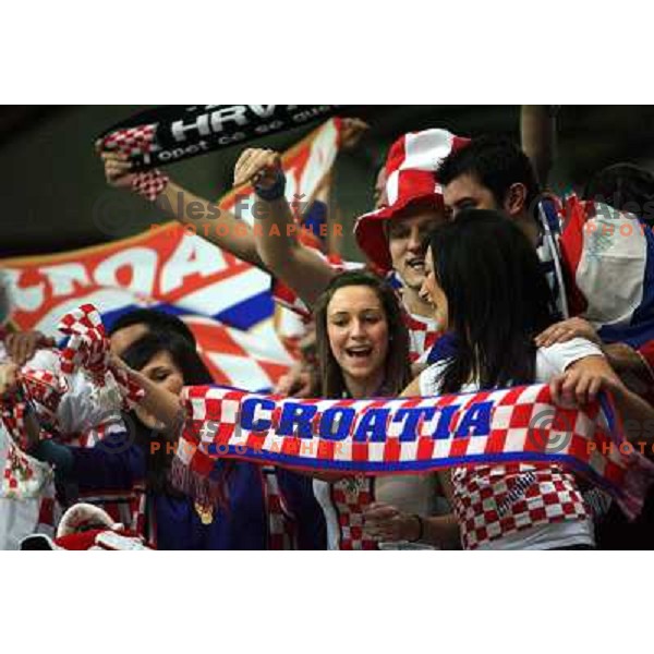 Norway, Stavanger, 20/01/2008. Croatian good looking fans during the third European Handball Championship preliminary match against Slovenia.