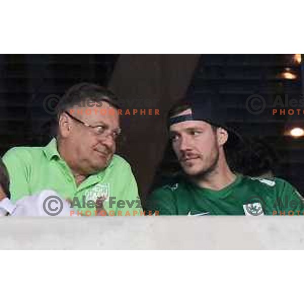 Zoran Jankovic and Goran Dragic during Prva liga Telekom Slovenije 2018- 2019 football match between Olimpija and Maribor in SRC Stozice, Ljubljana on August 19, 2018