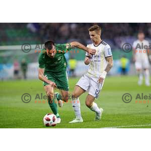 Luka Zahovic of Maribor in action during Prva liga Telekom Slovenije 2018- 2019 football match between Olimpija and Maribor in SRC Stozice, Ljubljana on August 19, 2018