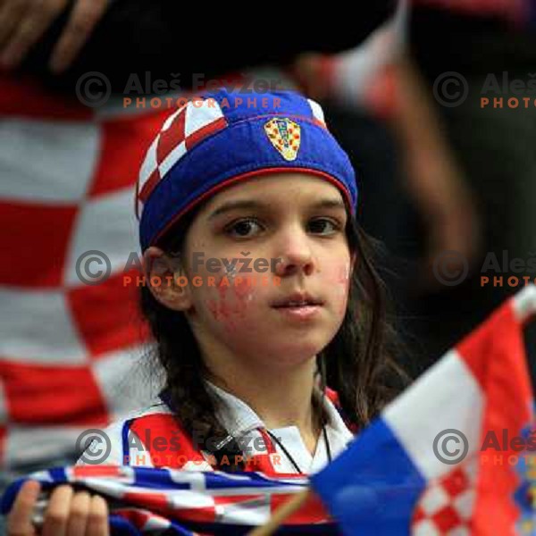 Norway, Stavanger, 20/01/2008. Young Croatian team supporter during the third European Handball Championship preliminary match against Slovenia.