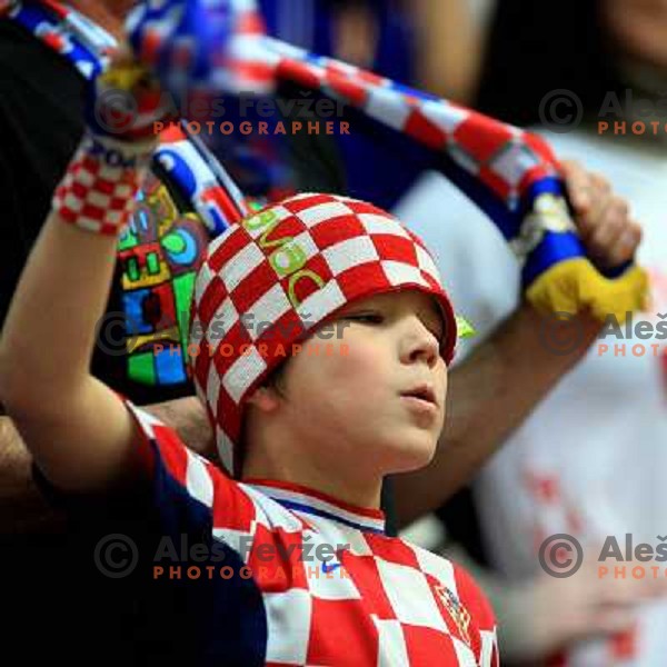 Norway, Stavanger, 20/01/2008. Young Croatian team supporter during the third European Handball Championship preliminary match against Slovenia.